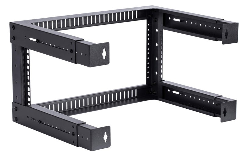 Kenuco 6U Adjustable Depth Wall Mount Open Frame Steel Network Equipment Rack 17.75 Inch Deep - Image 4